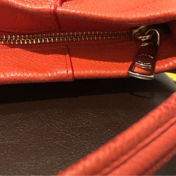 SOLD  COACH Vintage Orange Tangerine Crossbody Briefcase Shoulder Bag - Picture 15 of 16